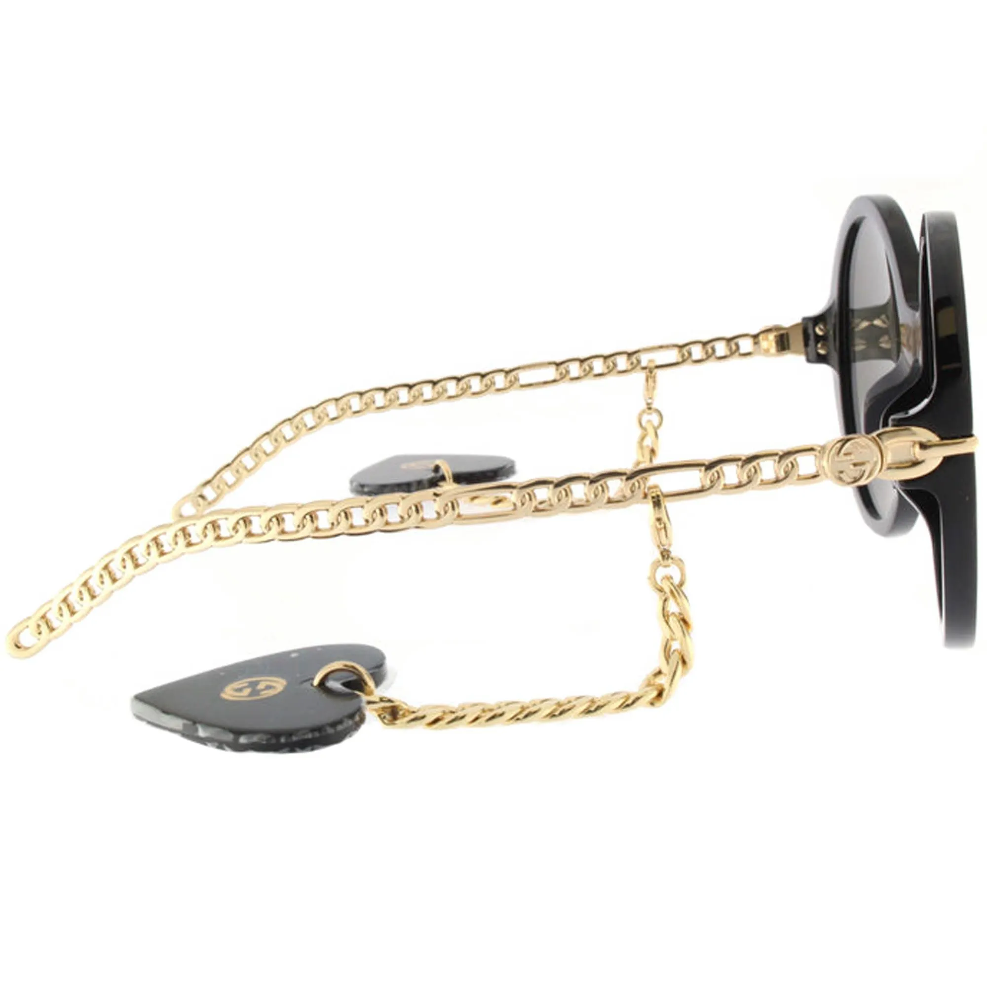 Gucci Women's Sunglasses - Dark Grey Lens Black and Gold Acetate Frame | GG0726S 005