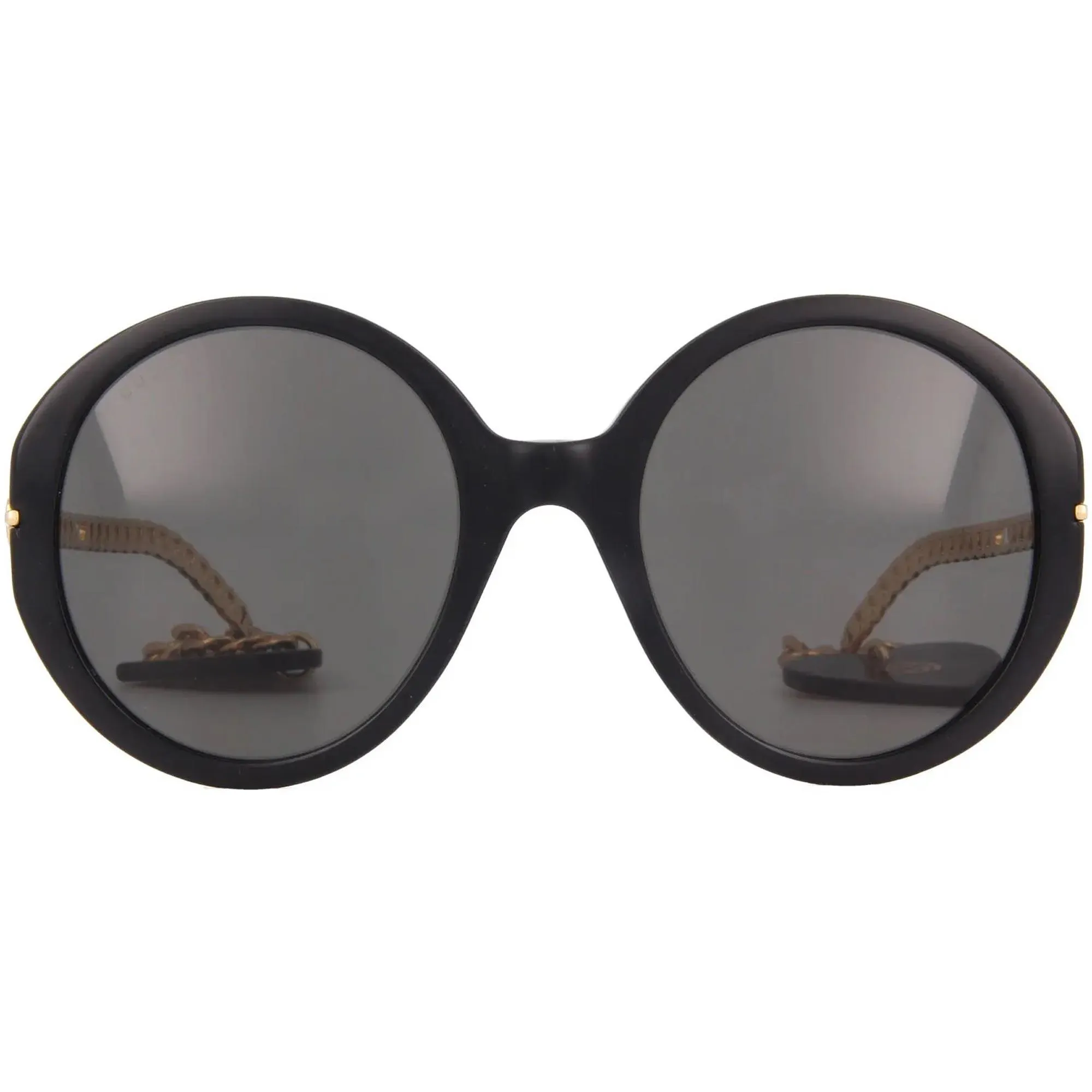 Gucci Women's Sunglasses - Dark Grey Lens Black and Gold Acetate Frame | GG0726S 005