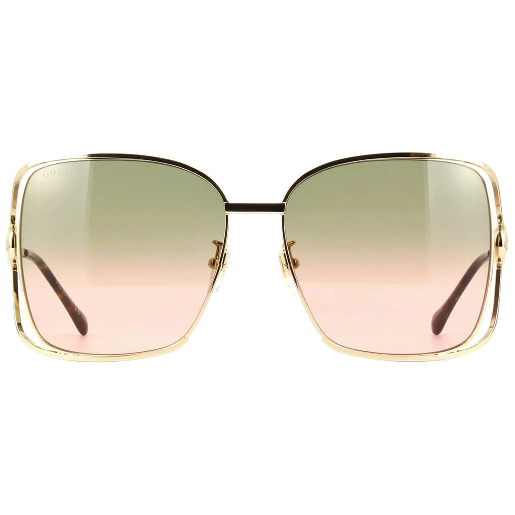 Gucci Women's Sunglasses - Gradient Green Lens Gold Metal Square Frame | GG1020S 001