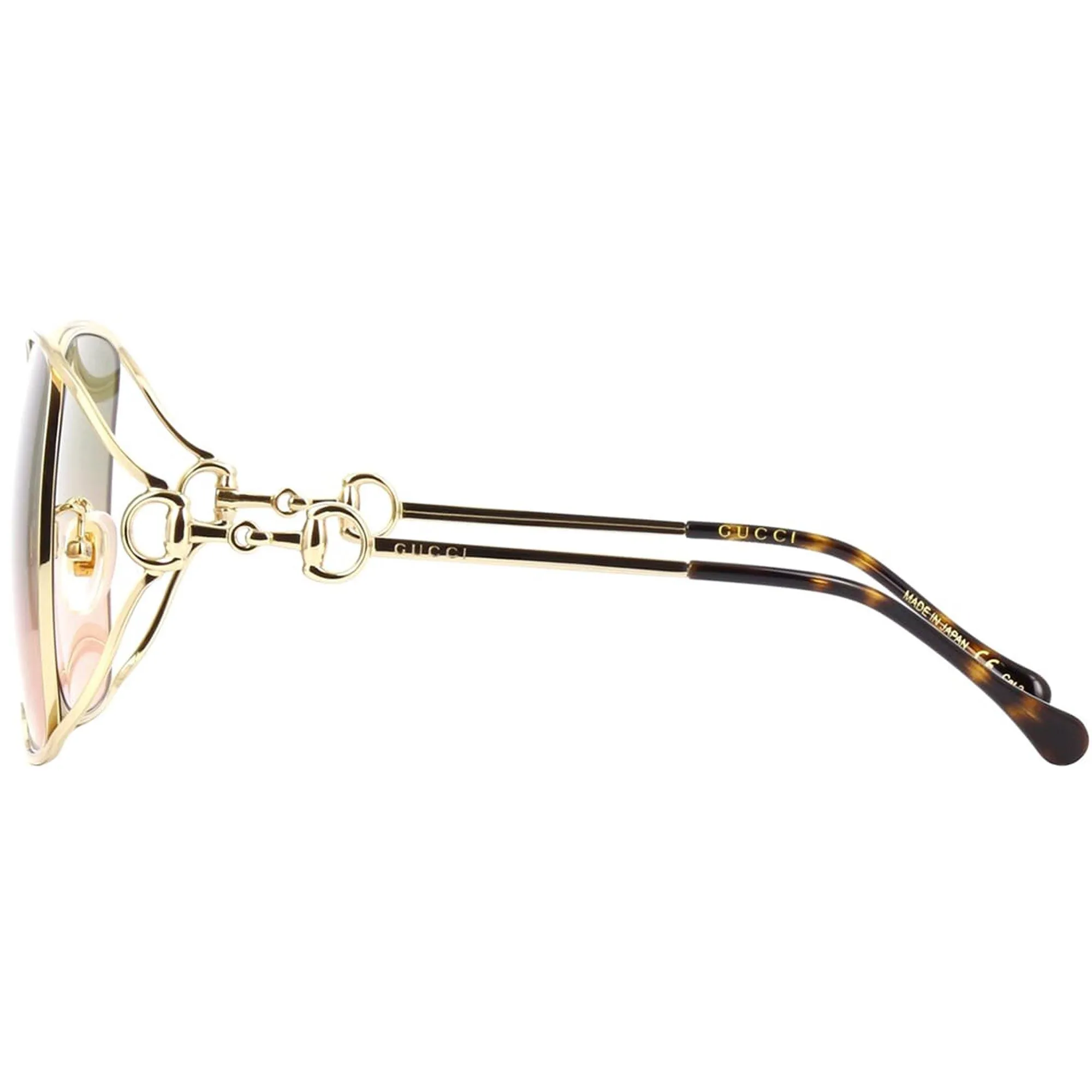 Gucci Women's Sunglasses - Gradient Green Lens Gold Metal Square Frame | GG1020S 001