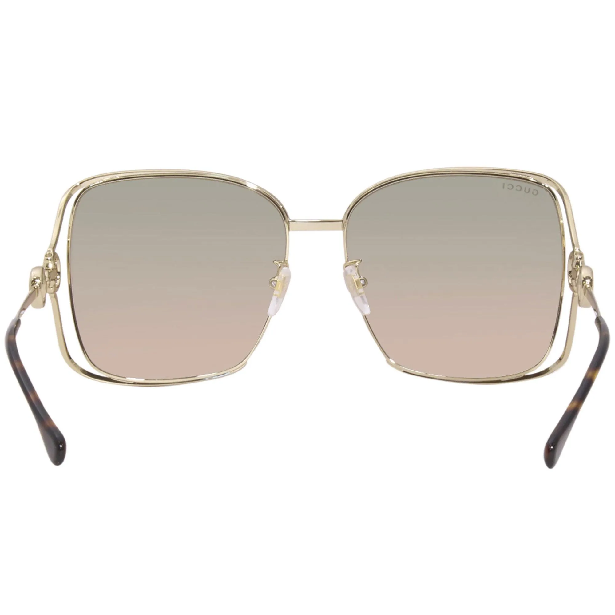 Gucci Women's Sunglasses - Gradient Green Lens Gold Metal Square Frame | GG1020S 001