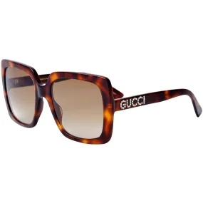 Gucci Women's Sunglasses - Gradient Lens Tortoiseshell Acetate Frame | GG0418S 003