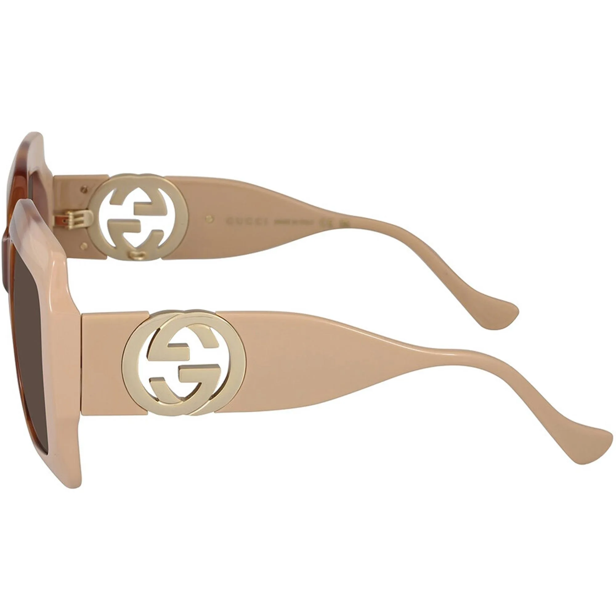 Gucci Women's Sunglasses - Havana and Ivory Square Shape Acetate Frame | GG1022S 003