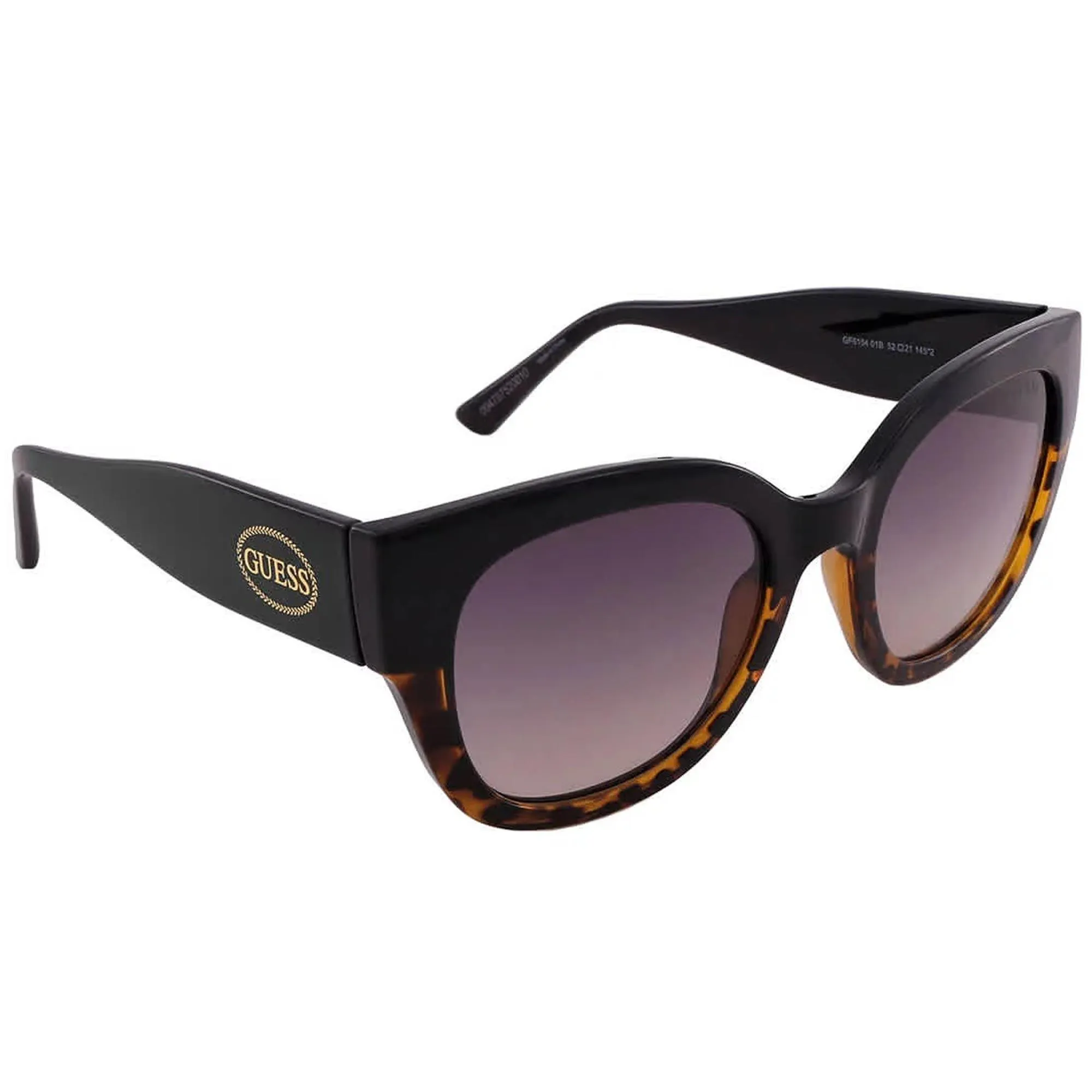 Guess Factory Women's Sunglasses - Shiny Black and Havana Plastic Frame | GF6154 01B