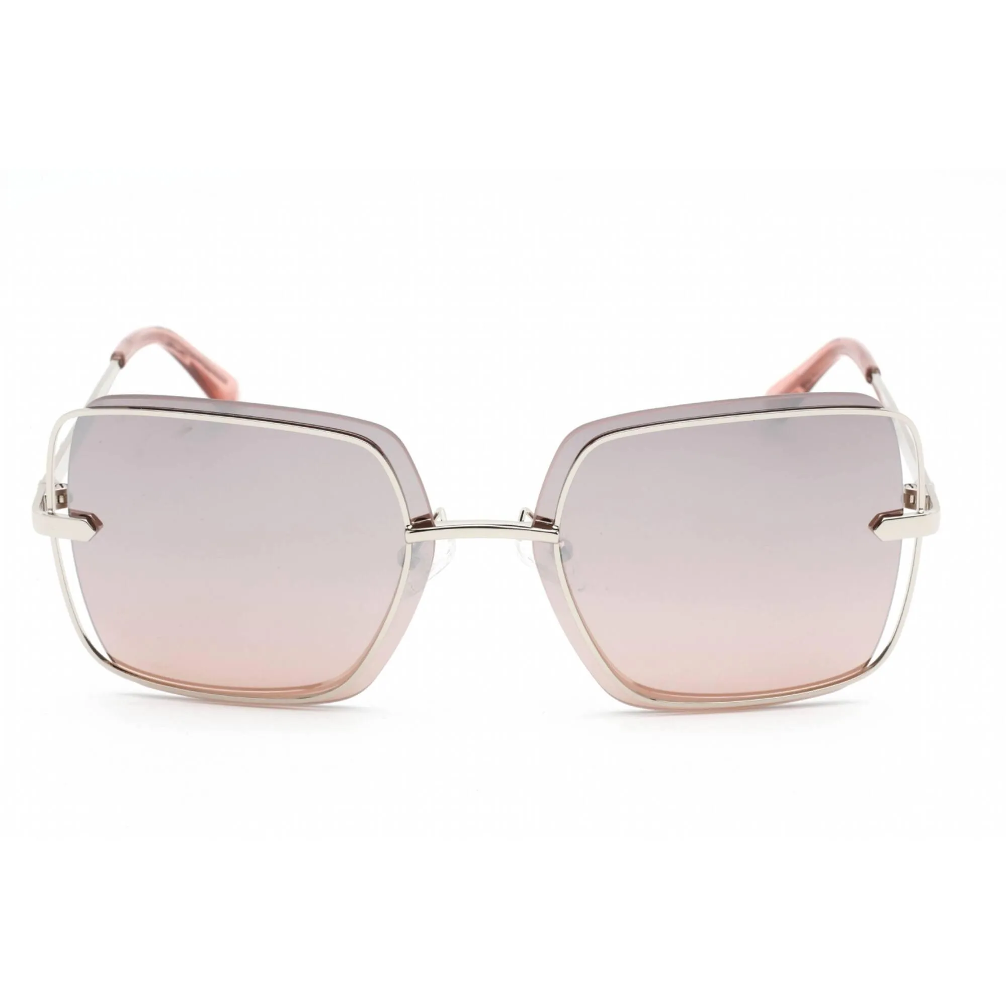 Guess Factory Women's Sunglasses - Shiny Light Nickletin Metal Cat Eye | GF6130 10U