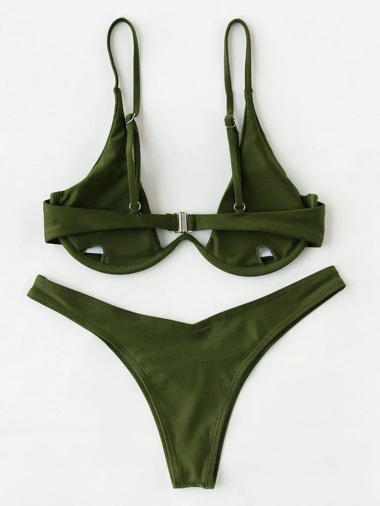 High Leg Underwire Bikini Set