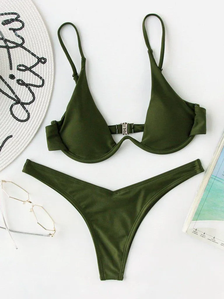High Leg Underwire Bikini Set