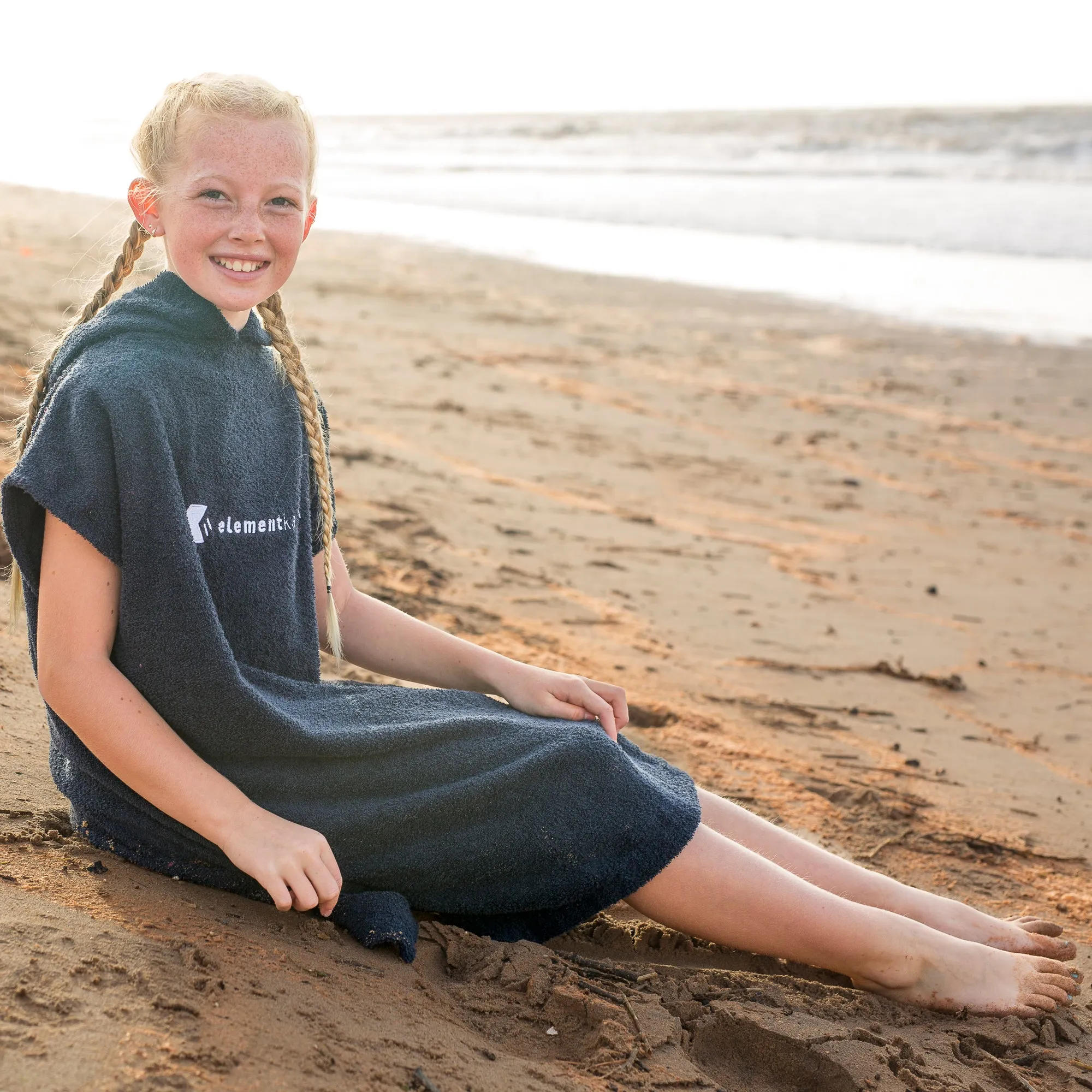 Kids Unisex Towel Changing Robe Deep Navy