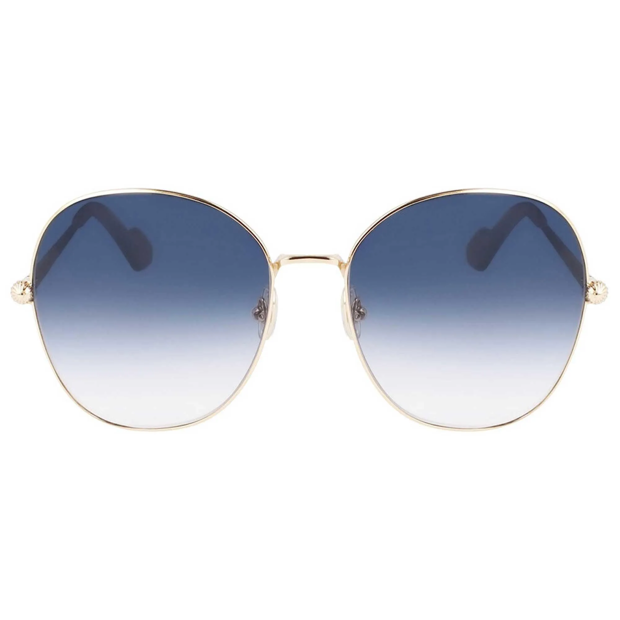 Lanvin Women's Sunglasses - Gold Metal Round Frame Gradient Blue Lens | LNV119S 721