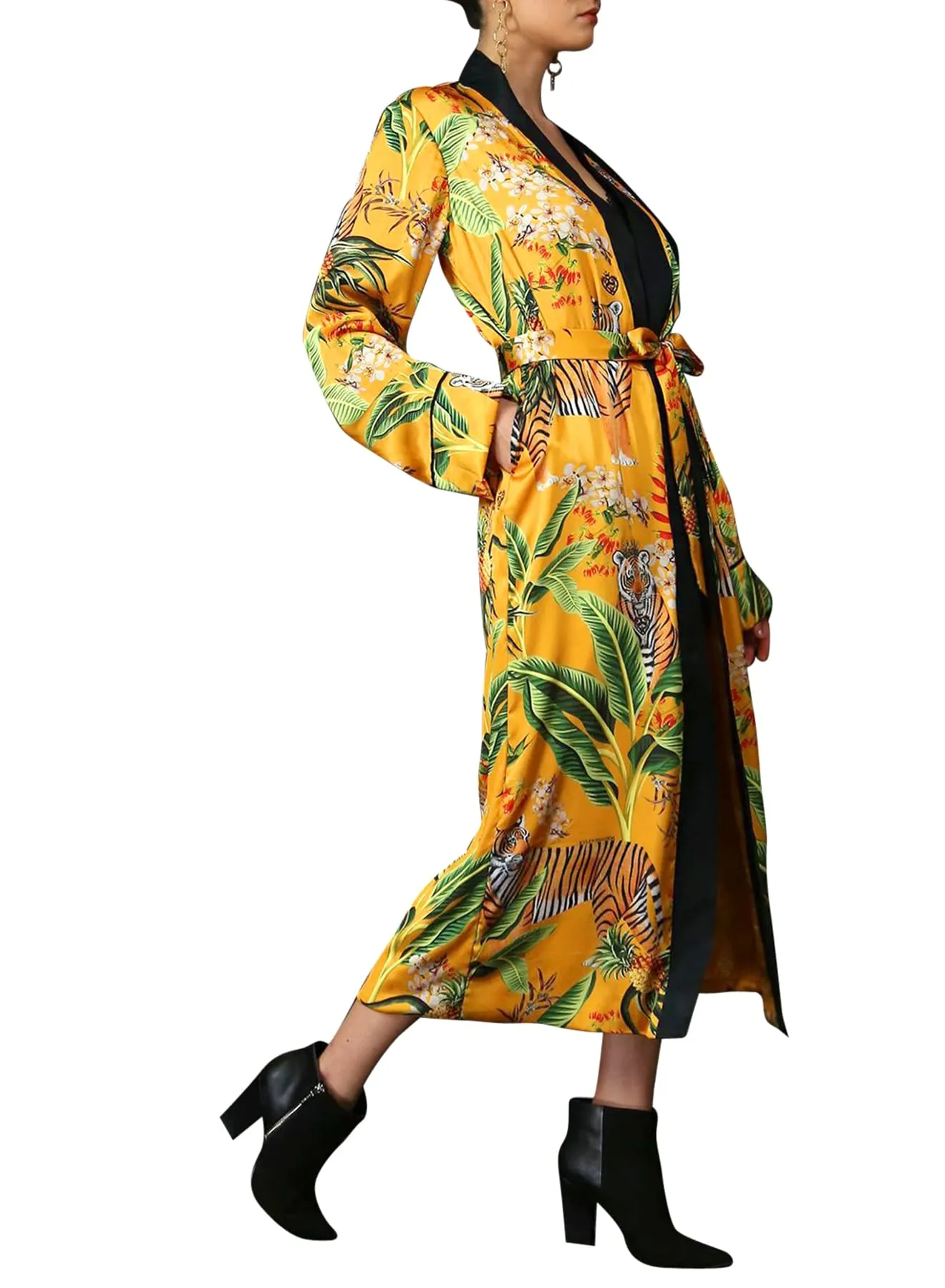 Long Silk Kimono Robe