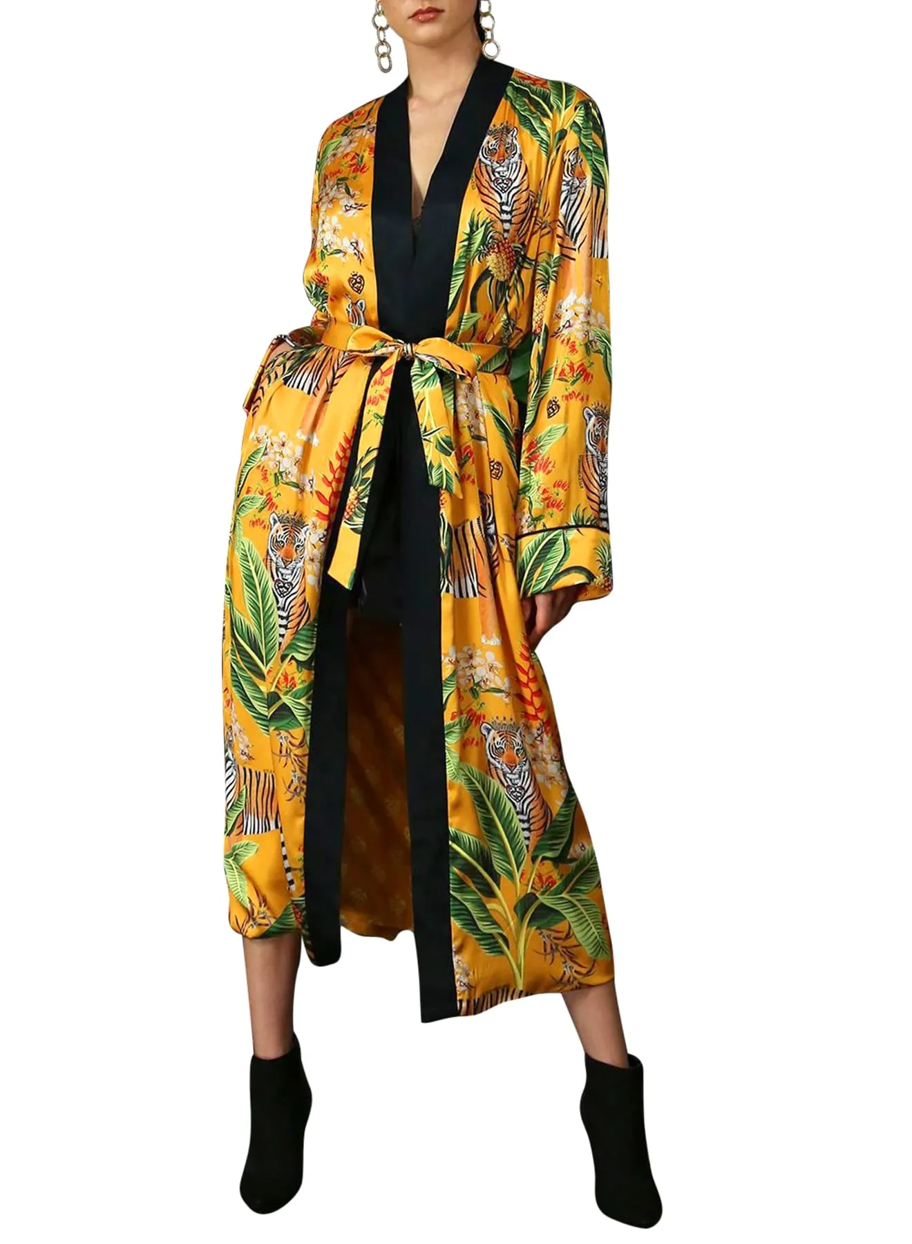Long Silk Kimono Robe