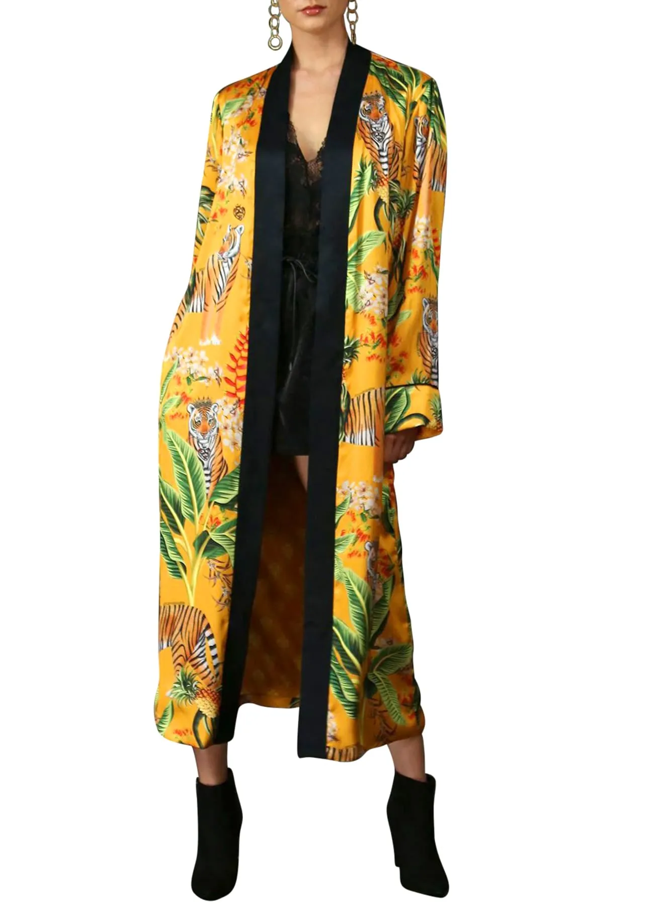 Long Silk Kimono Robe