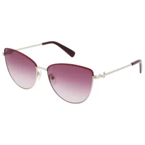 Longchamp Women's Sunglasses - Metal Gold/Wine Cat Eye Full Rim Frame | LO152S 721