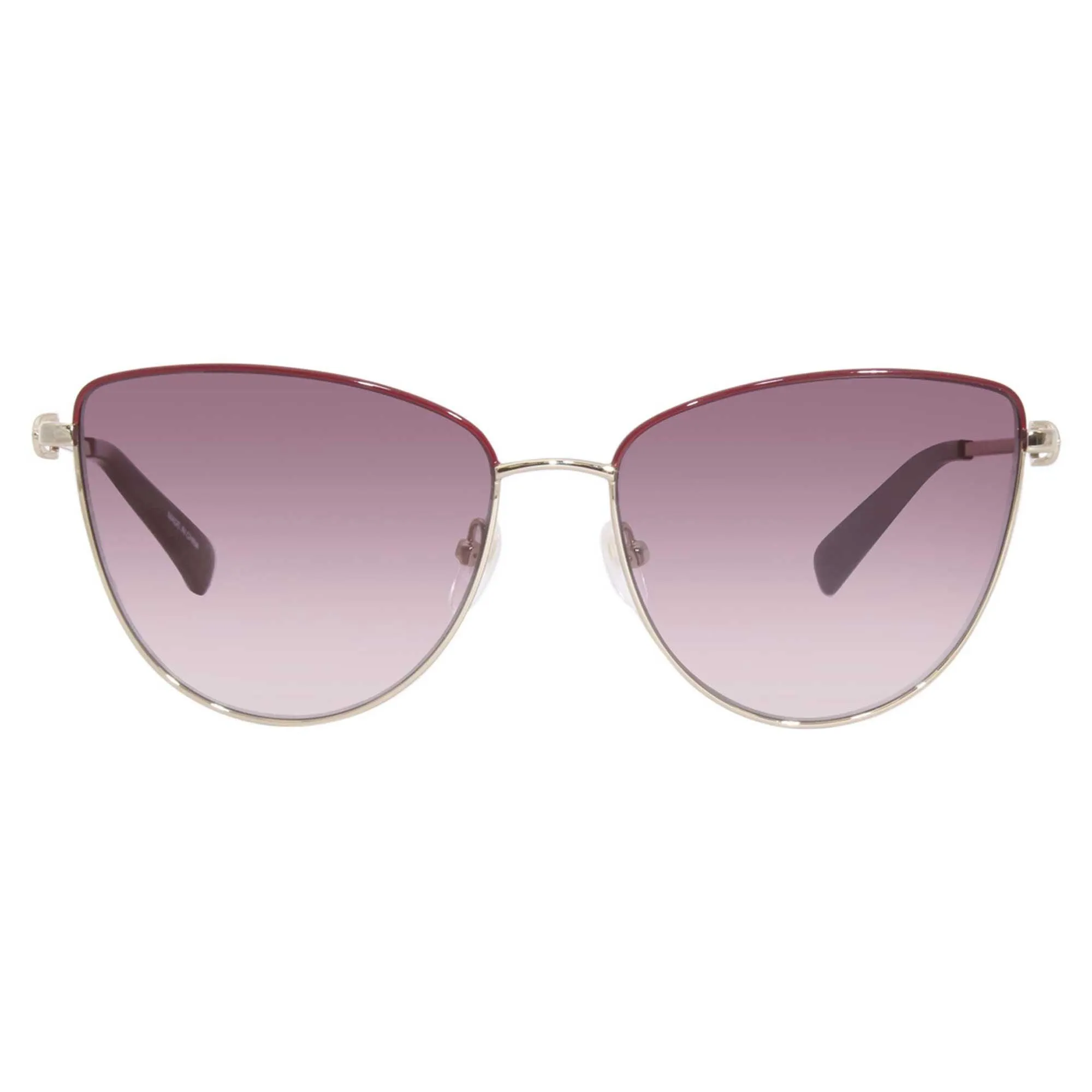 Longchamp Women's Sunglasses - Metal Gold/Wine Cat Eye Full Rim Frame | LO152S 721