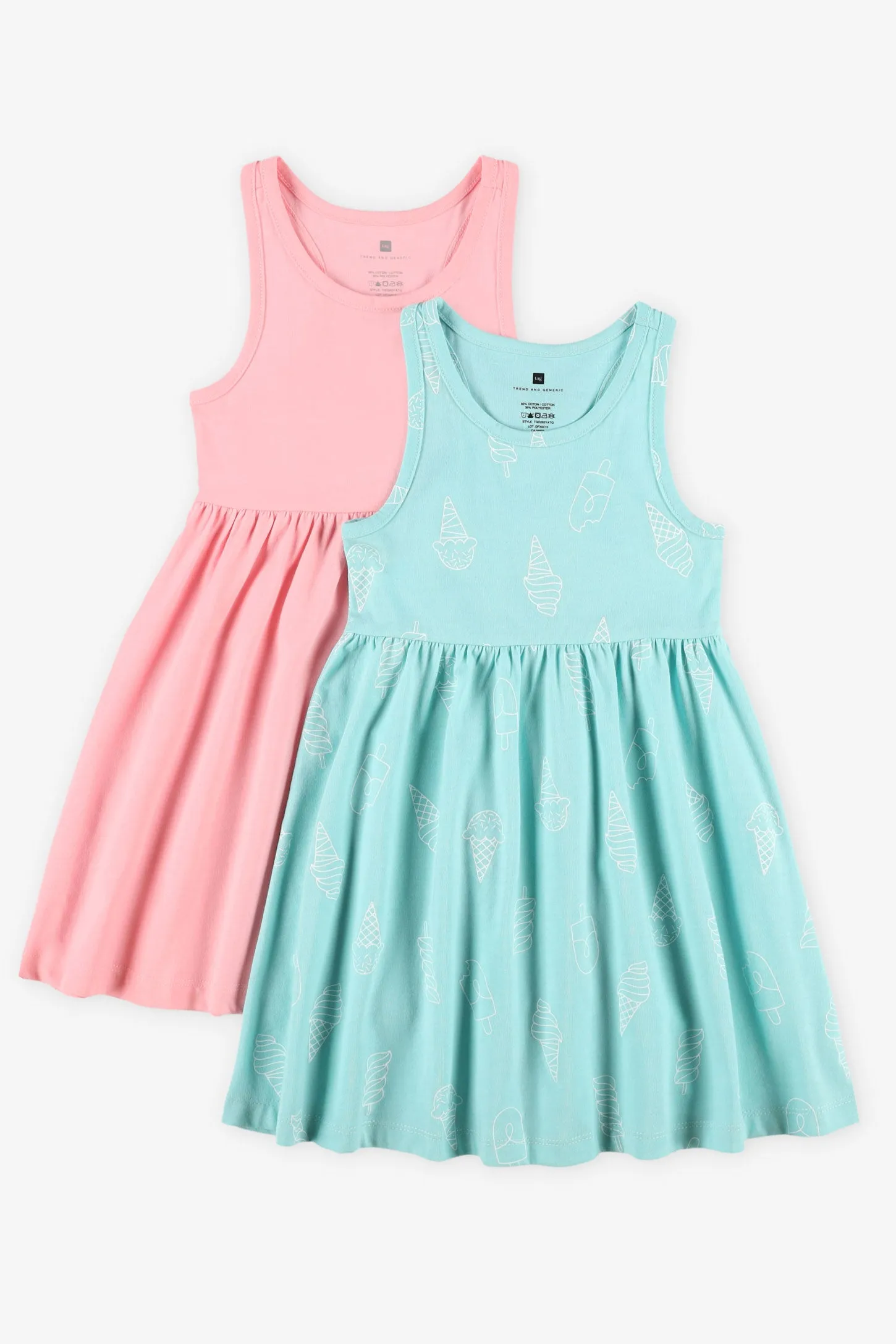 Lot de 2 robes en coton - Enfant fille