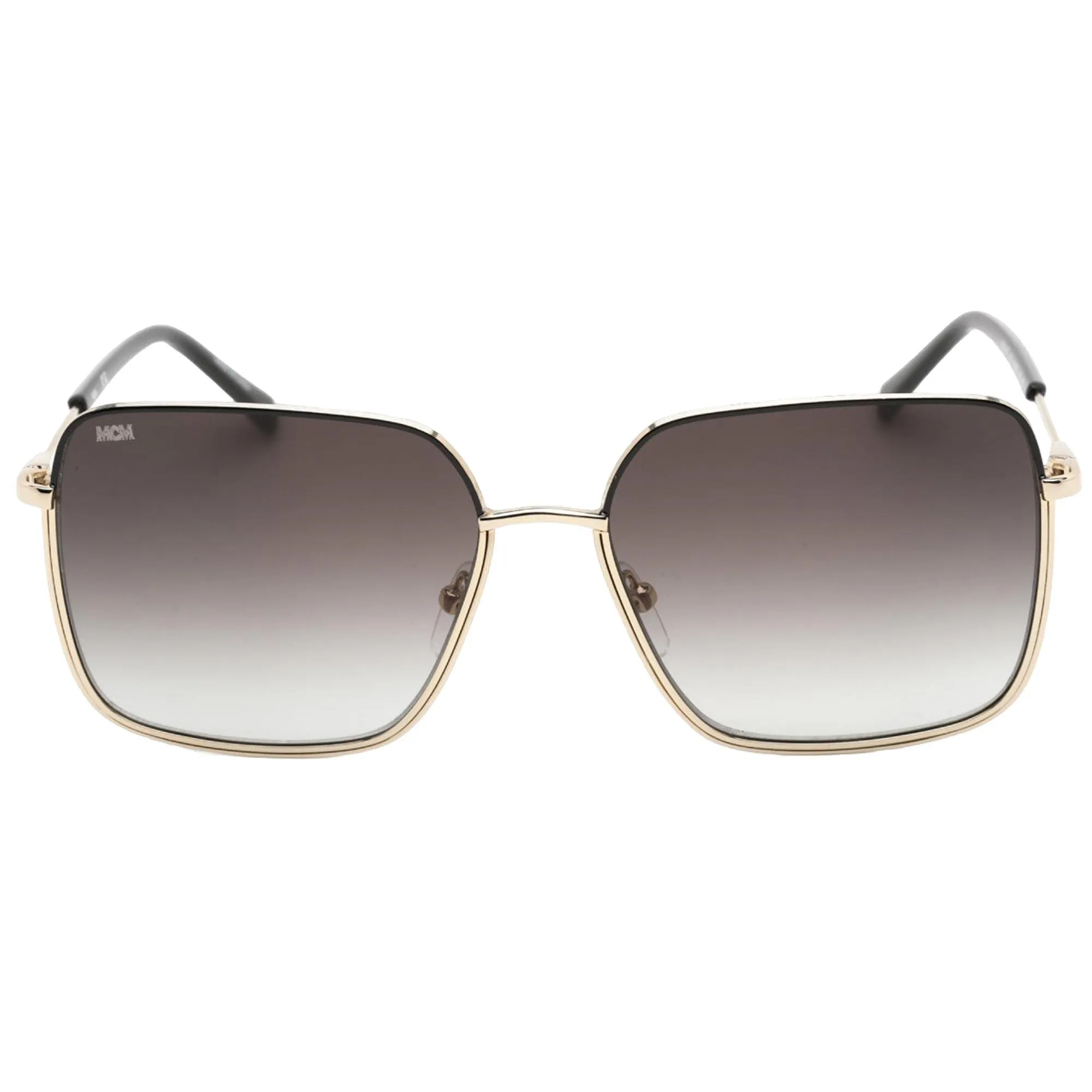 MCM Women's Sunglasses - Black/Gold Square Frame Grey Gradient Lens | MCM162S 015