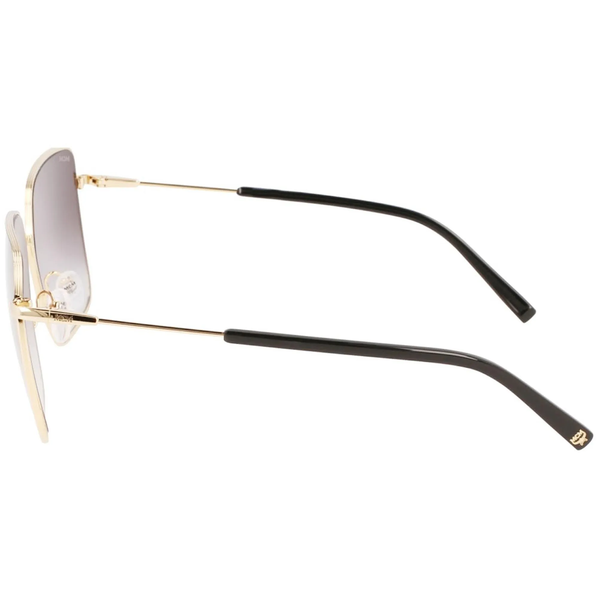 MCM Women's Sunglasses - Black/Gold Square Frame Grey Gradient Lens | MCM162S 015