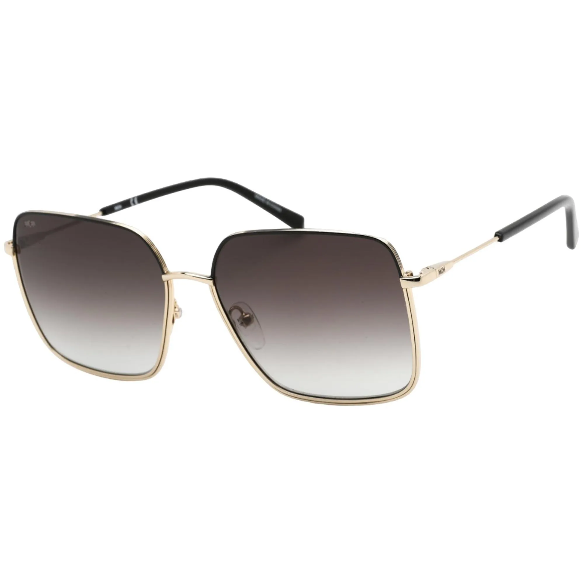 MCM Women's Sunglasses - Black/Gold Square Frame Grey Gradient Lens | MCM162S 015