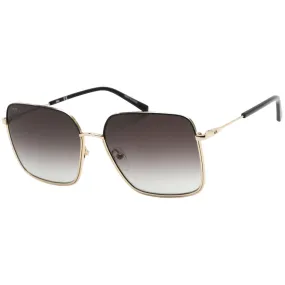 MCM Women's Sunglasses - Black/Gold Square Frame Grey Gradient Lens | MCM162S 015