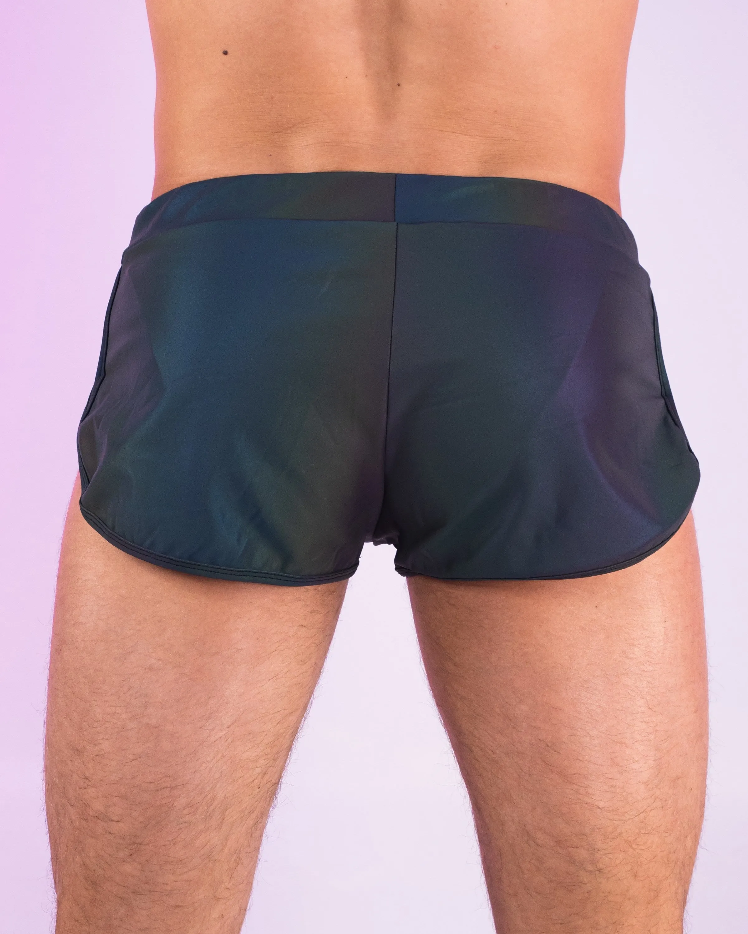 Men's Flash Reflective Runner Shorts w/ Drawstring