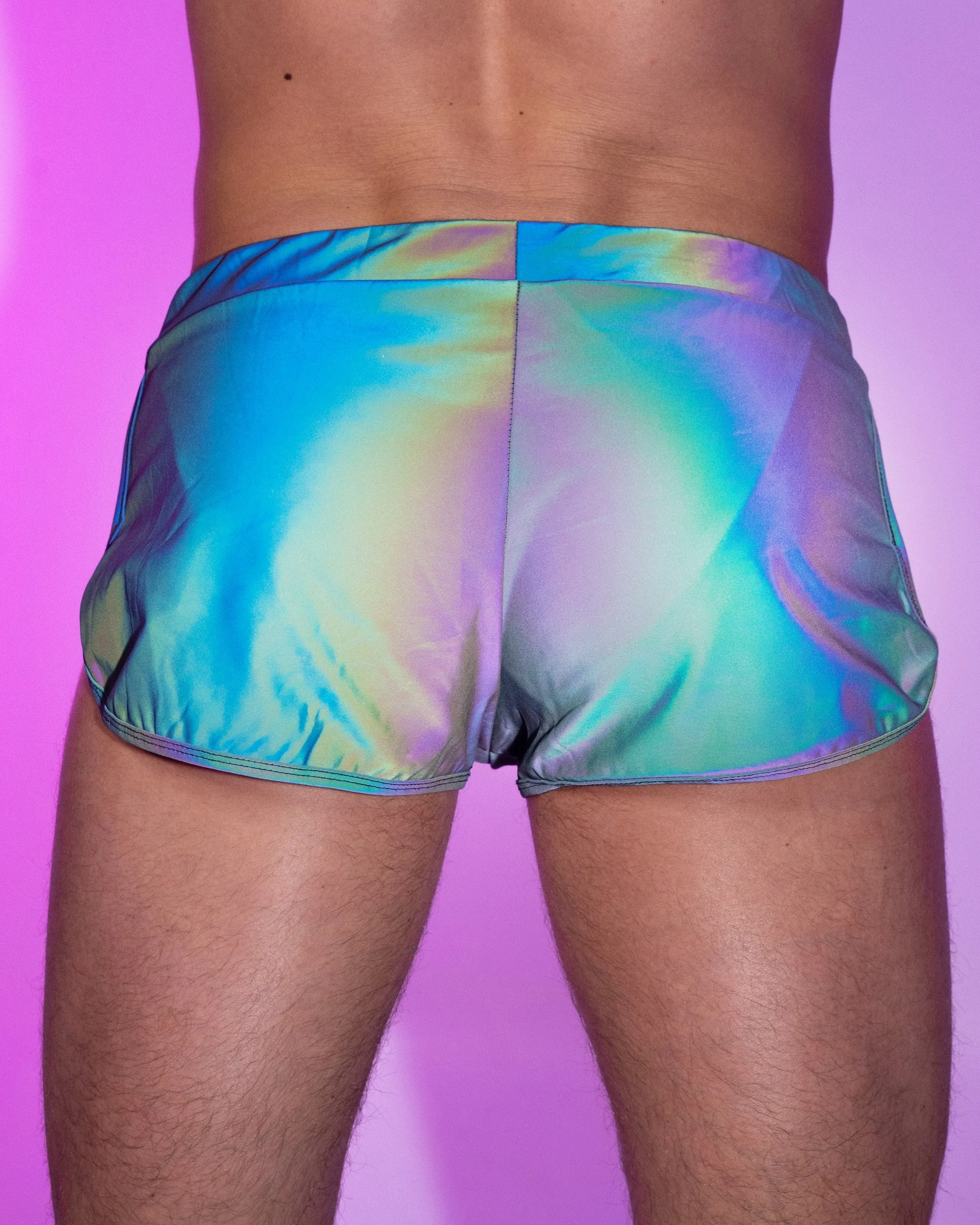 Men's Flash Reflective Runner Shorts w/ Drawstring