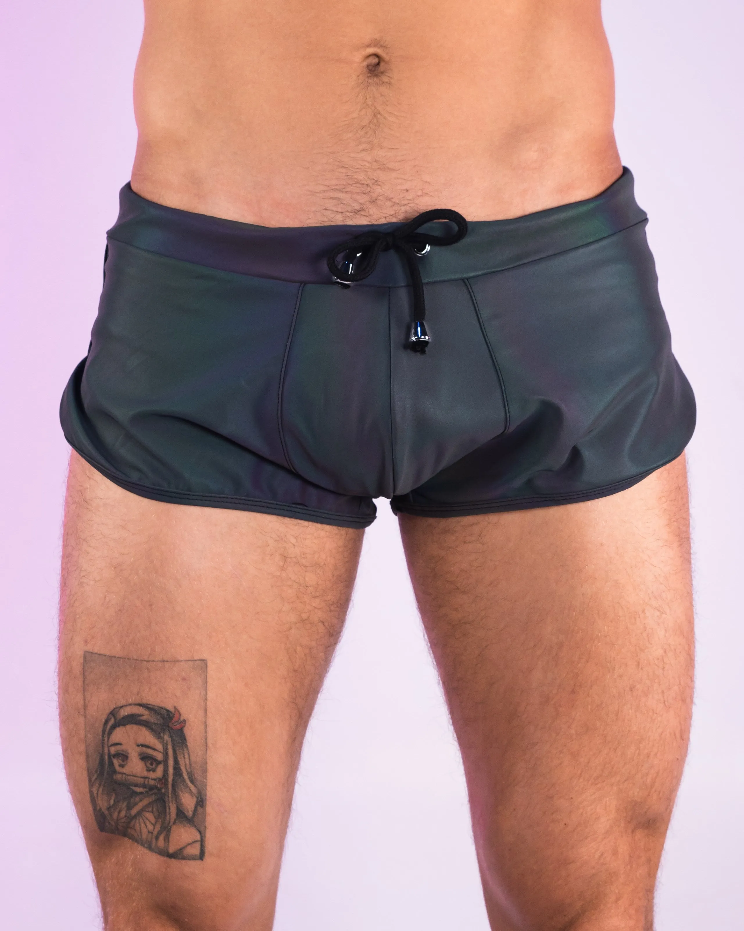 Men's Flash Reflective Runner Shorts w/ Drawstring