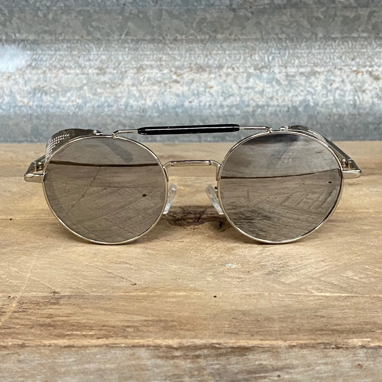 Mesh Side Sunglasses in Silver/Reflective