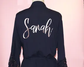 Personalized Bridesmaid cotton lace robe