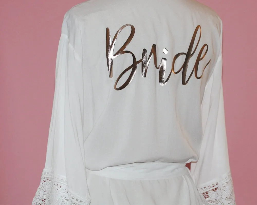 Personalized Bridesmaid cotton lace robe