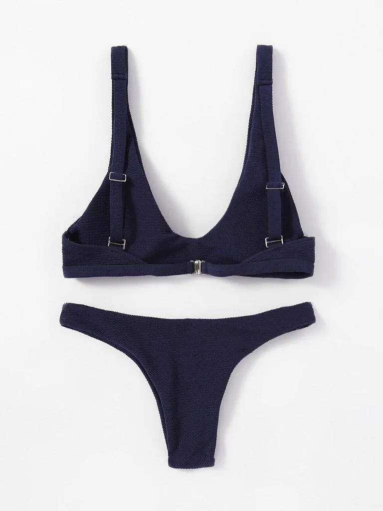Plunge High Leg Bikini Set