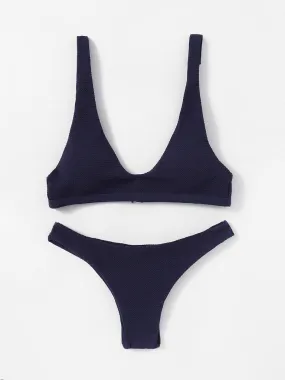 Plunge High Leg Bikini Set