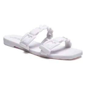 Pool Flat Flipflop Slides in White