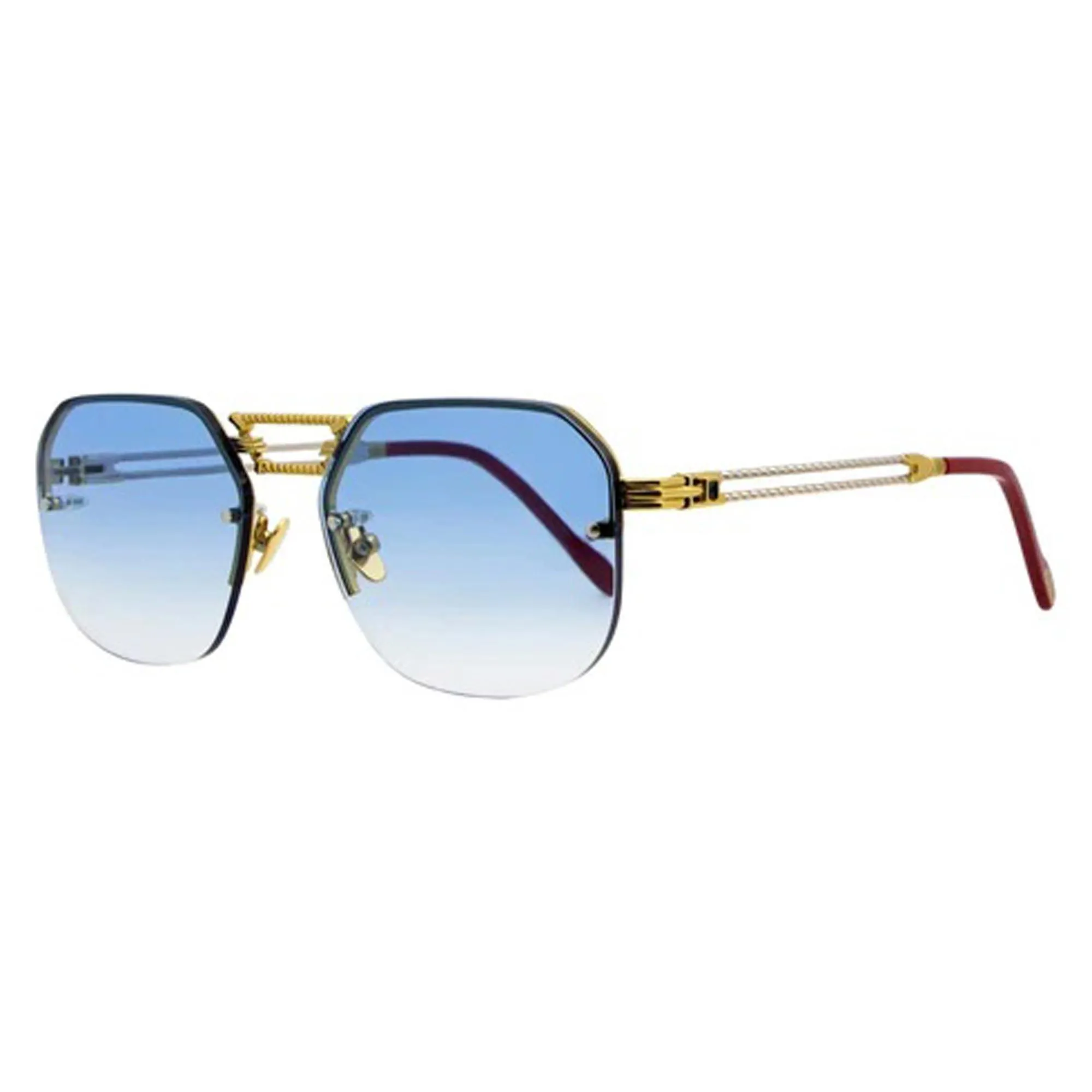 Porta Romana Unisex Sunglasses - Blue Lens Rimless Square Frame | Mod. 1012 100P