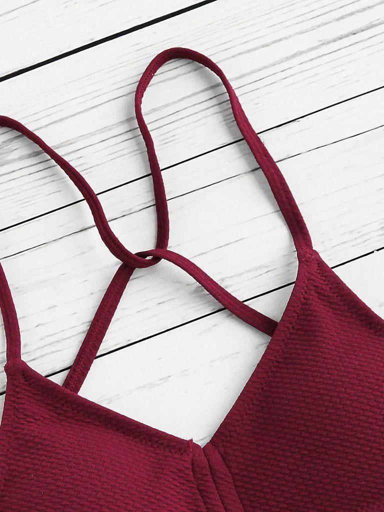 Push Up Strappy Back Bikini Set