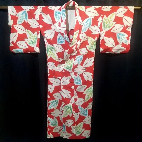 "Lillies of the Valley" Vintage Japanese Yukata