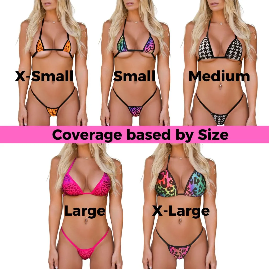 Red See Through Mesh Micro G String Bikini Set