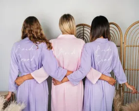 Set of 8 Custom Waffled Knit Wedding Cotton robes for Bachelorette Party - Vinyl Alfresco