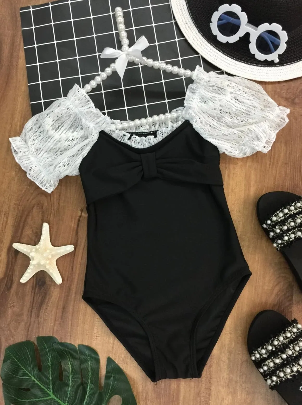 Sheer Shoulders One Piece Swimsuit