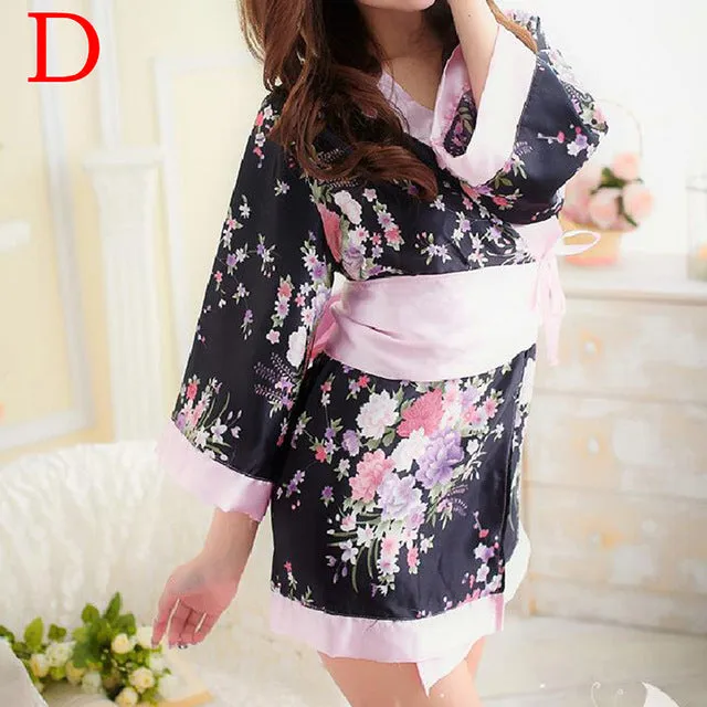 Silk Satin Wedding Bride Bridesmaid Robe Floral Bathrobe Short Kimono Robe Night Robe Bath Robe Fashion Dressing Gown For Women