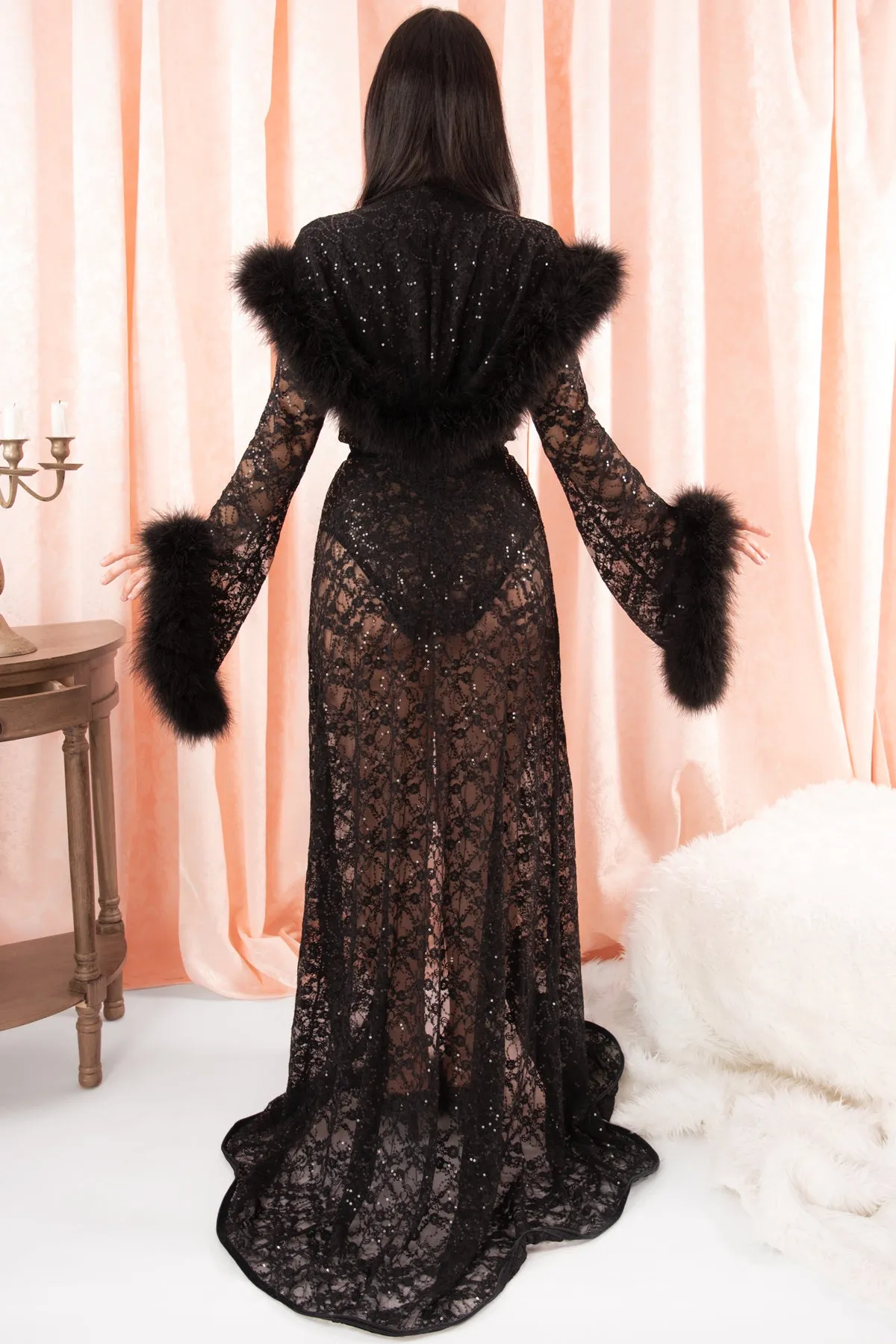 Sophie Long Hooded Plunge Robe