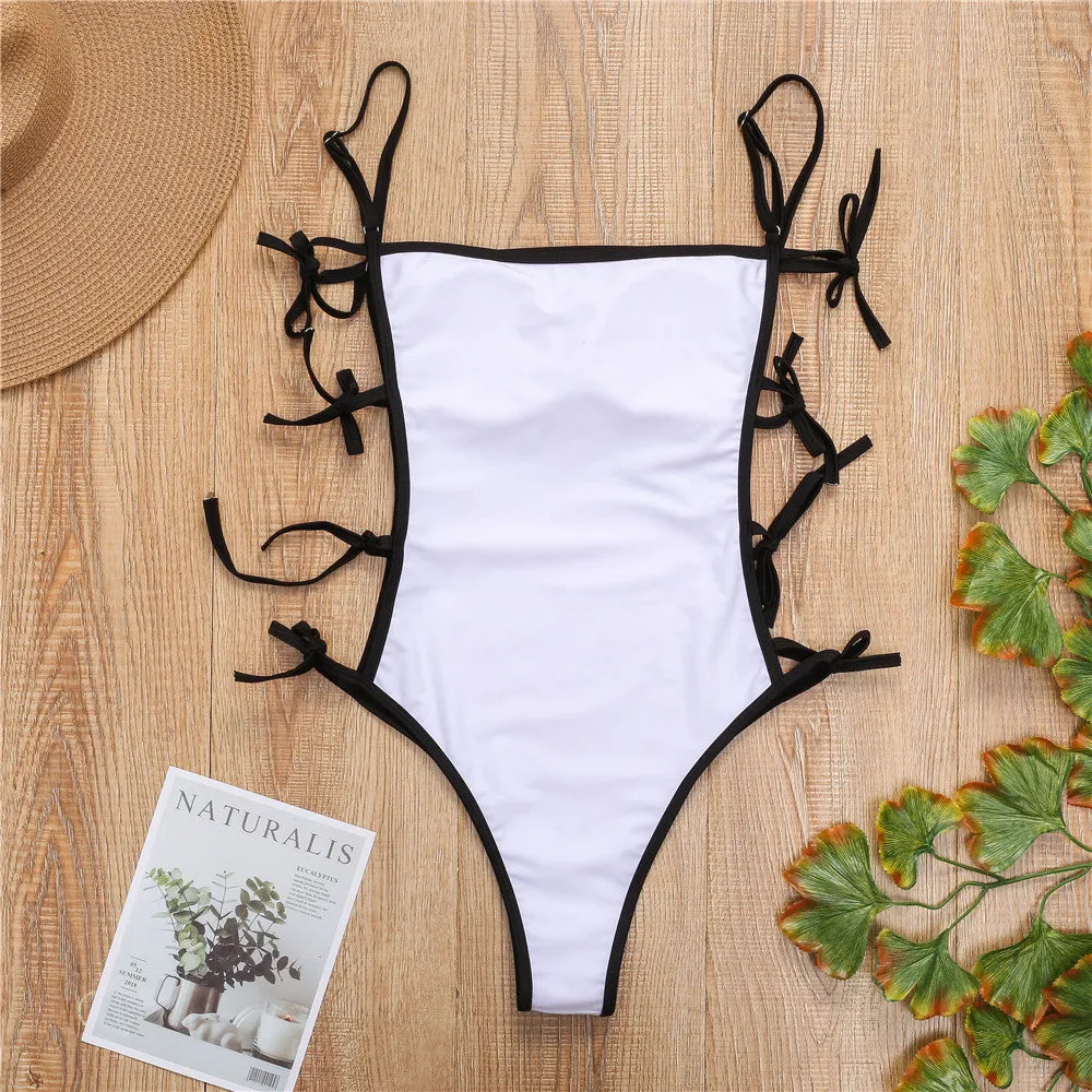Strappy Cutout High Rise High Cut Swimsuit