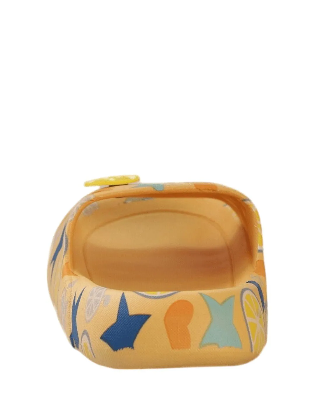 Sunshine Citric Fruit and Star Print Slides - Yellow