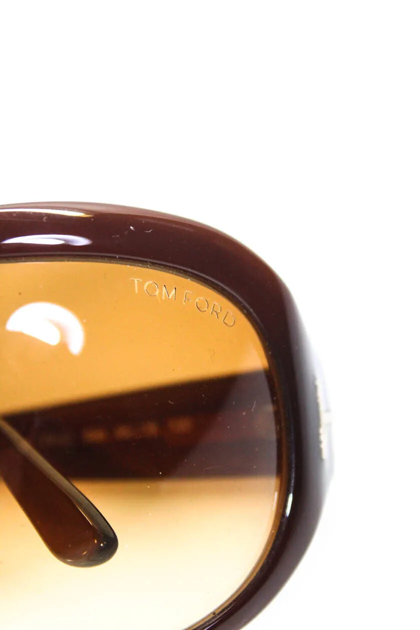 Tom Ford Brown Oval Solid Anti Reflective Fiona Sunglasses