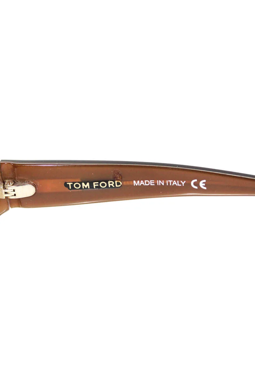 Tom Ford Brown Oval Solid Anti Reflective Fiona Sunglasses