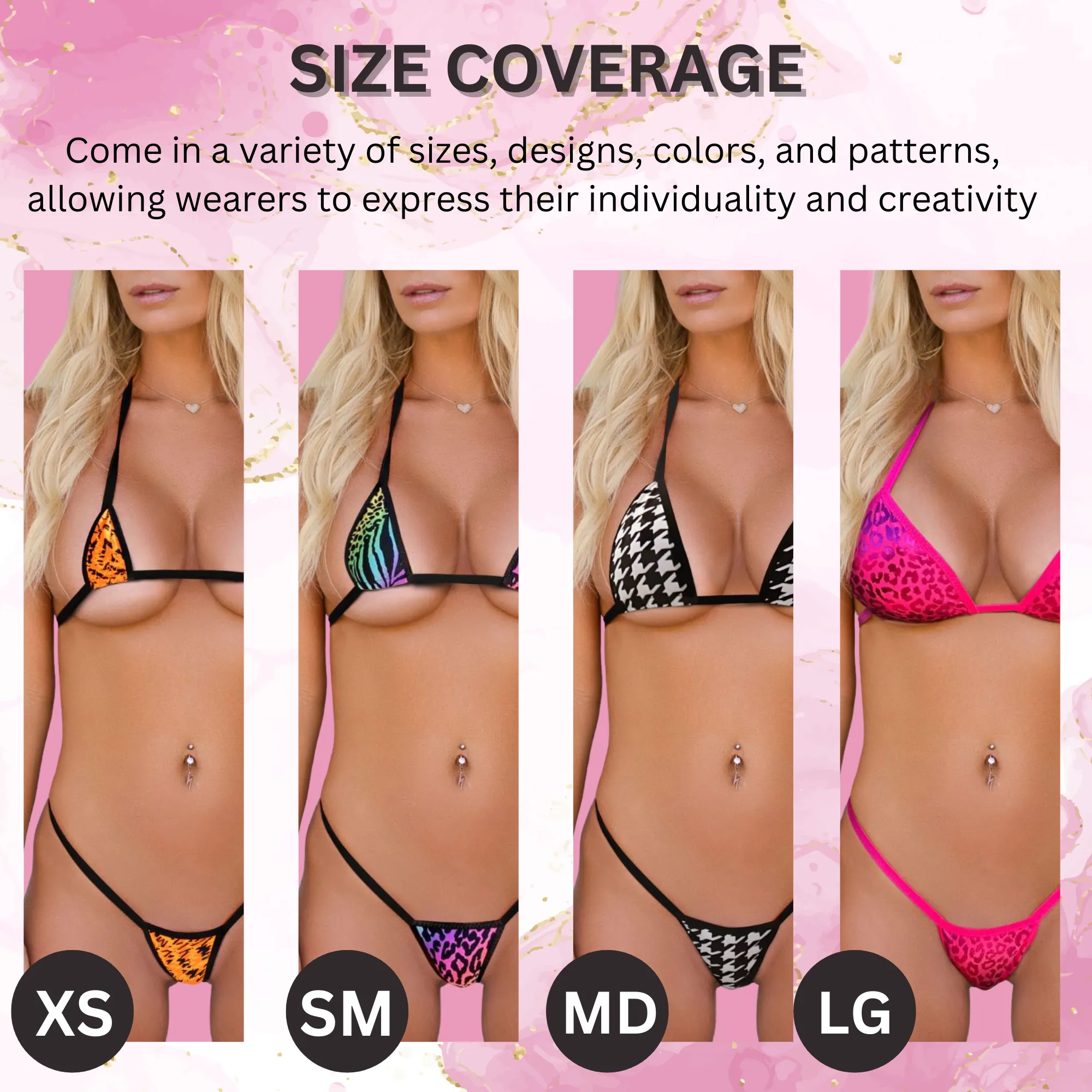 Tropical Bikini - Yellow - Micro G String Thong Set
