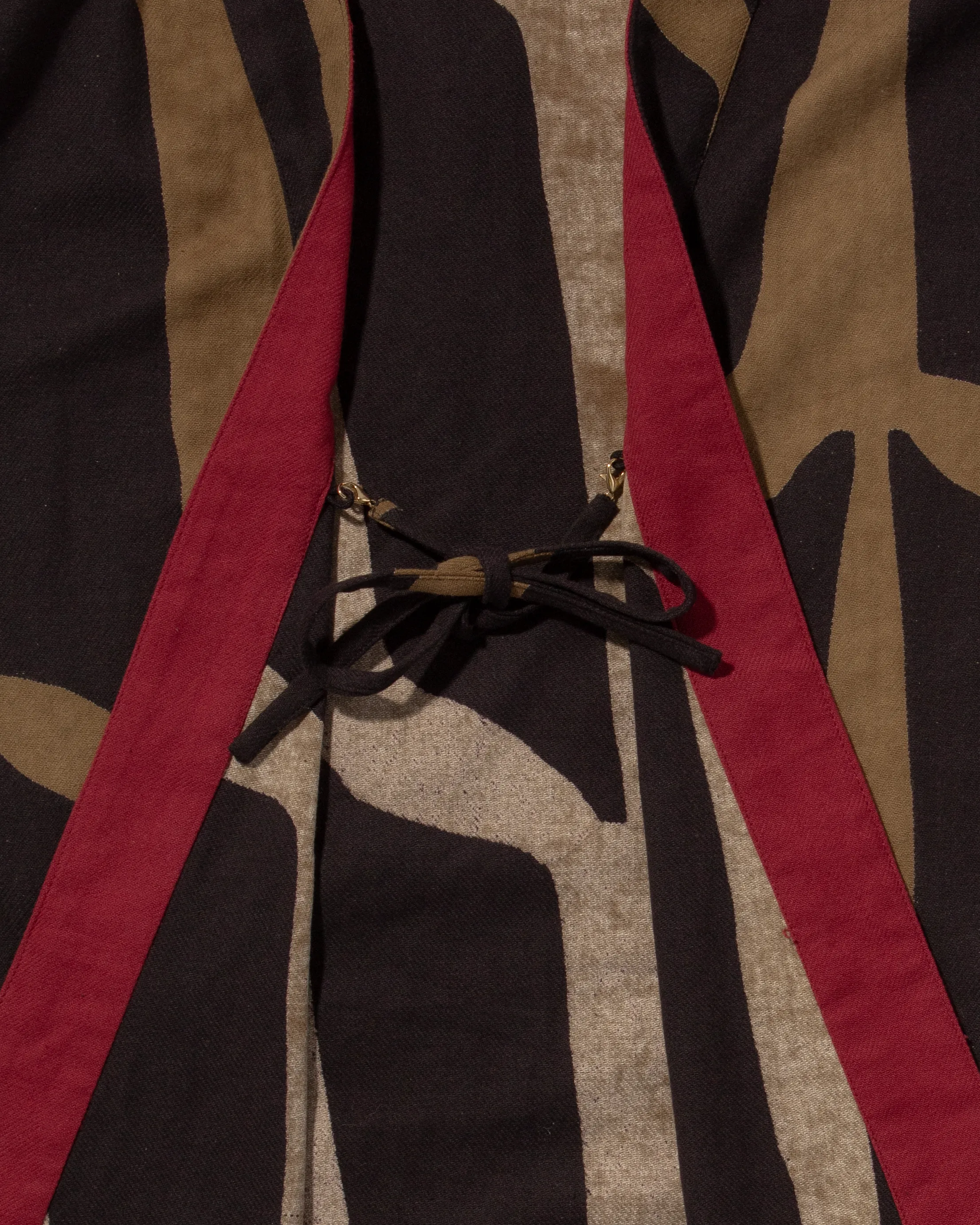 Wa-Modern Haori Robe, Gold with Black Kugi