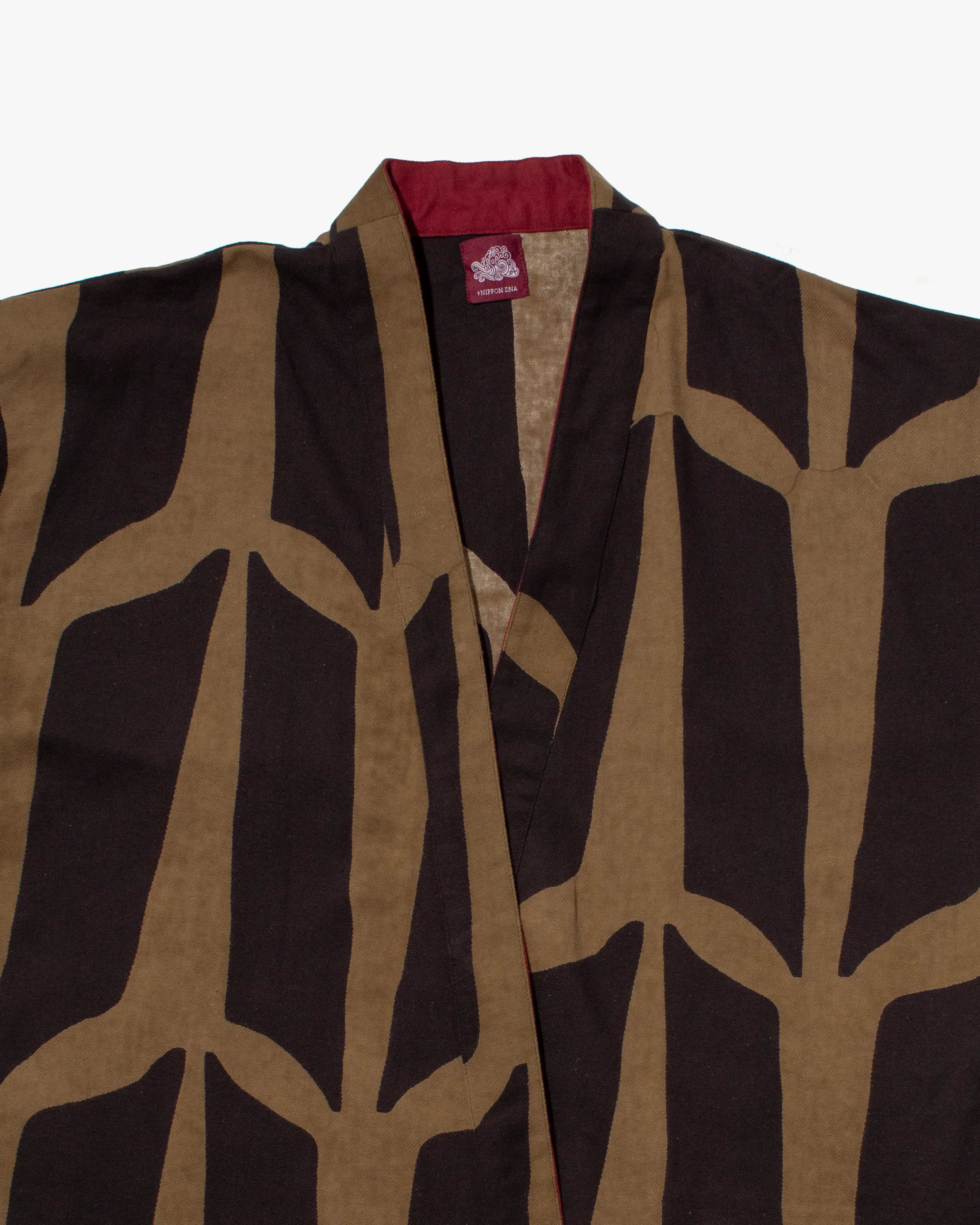 Wa-Modern Haori Robe, Gold with Black Kugi