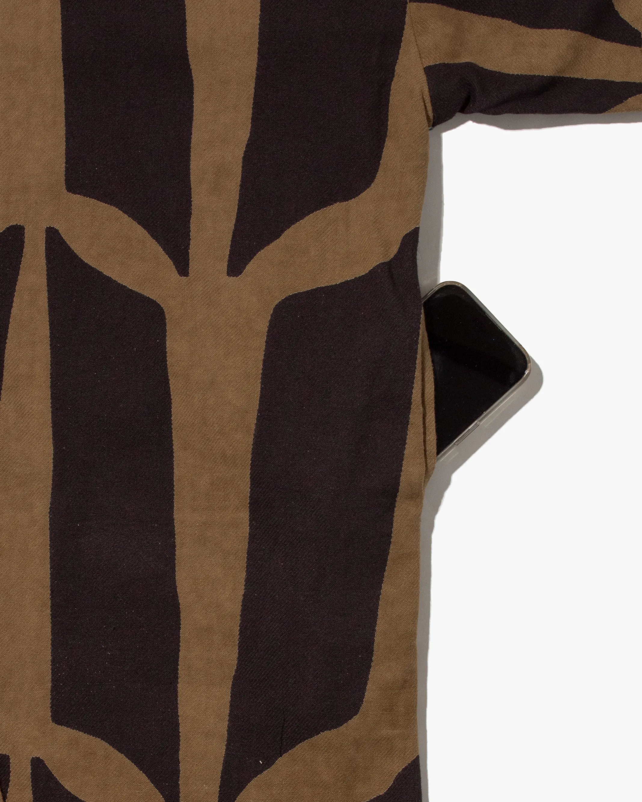 Wa-Modern Haori Robe, Gold with Black Kugi