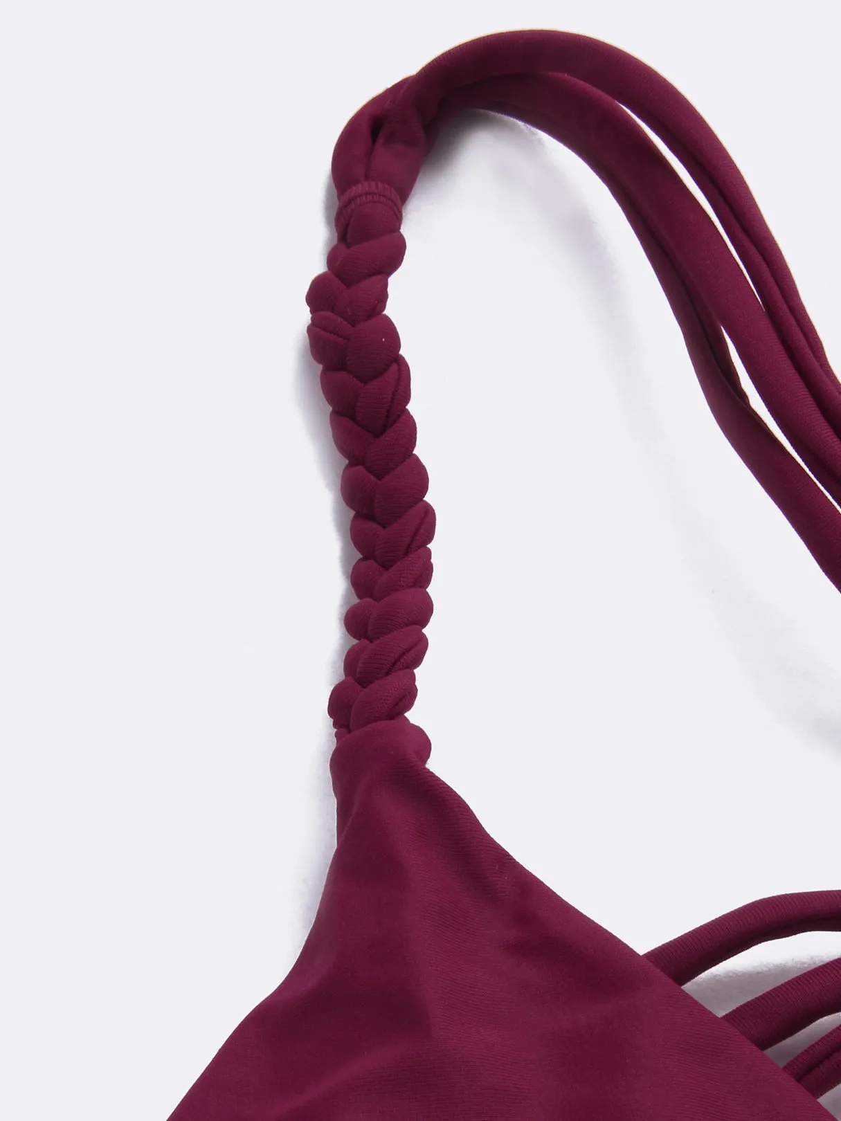 Wholesale Lace-Up Sleeveless Burgundy Bikinis