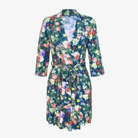 Women's Bamboo Maternity Robe with Pockets - Carmen (Floral)